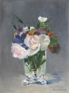 花 鳥 Painting - クリスタルの花瓶の中の花 1882 花 印象派 エドゥアール・マネ